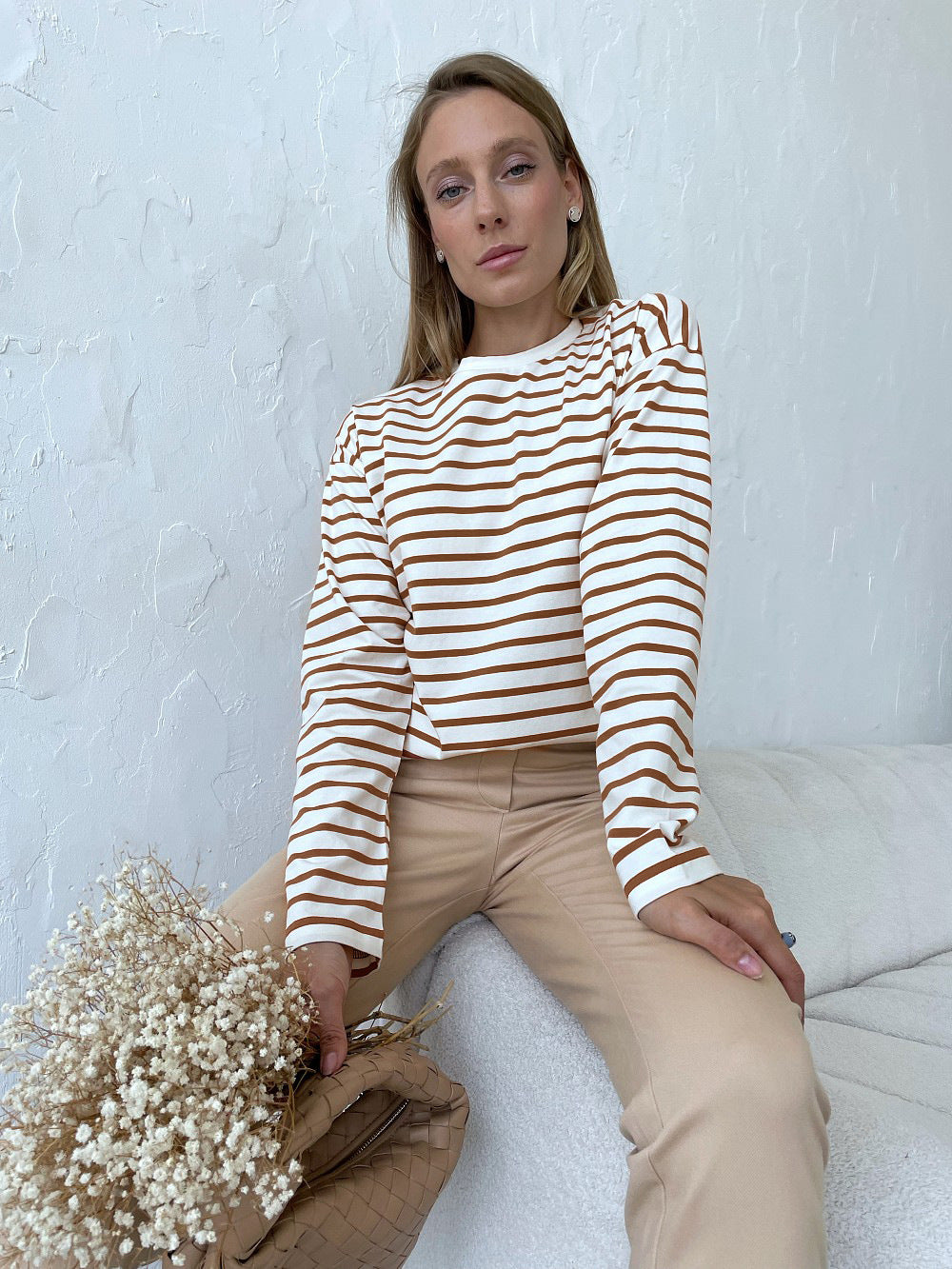 Striped Color Block Simple Loose T-Shirt DP25A670