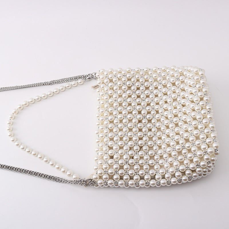Elegant Pearl Beaded Crossbody Bag - DippedShop Wholesale - #7827