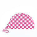 Stylish Color Block Checkered Portable Cosmetic Bag MK2BLW6C5CO12