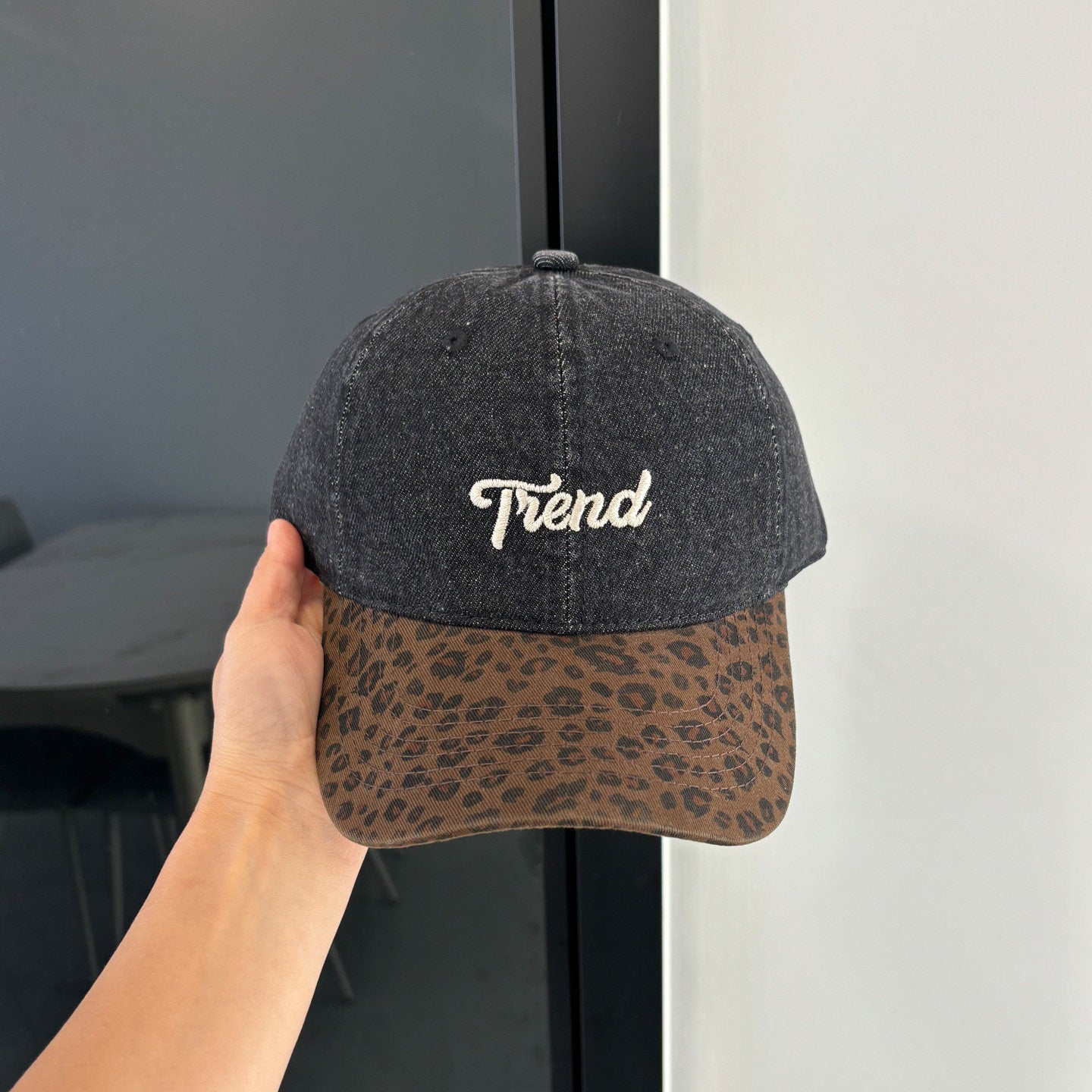 Vintage Leopard Denim Splice Baseball Caps MK2COW6W6HAT197