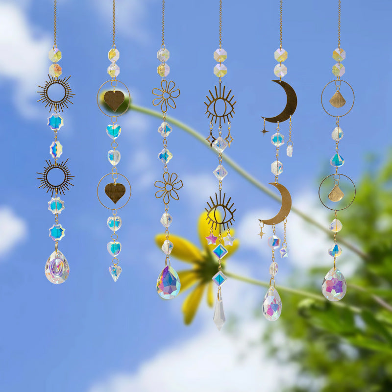 Colorful Sun Moon Hanging Crystal Decoration DPCD1