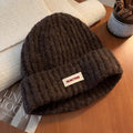 Casual Solid Color Thick Warm Knit Beanie Hat 6W6HAT547