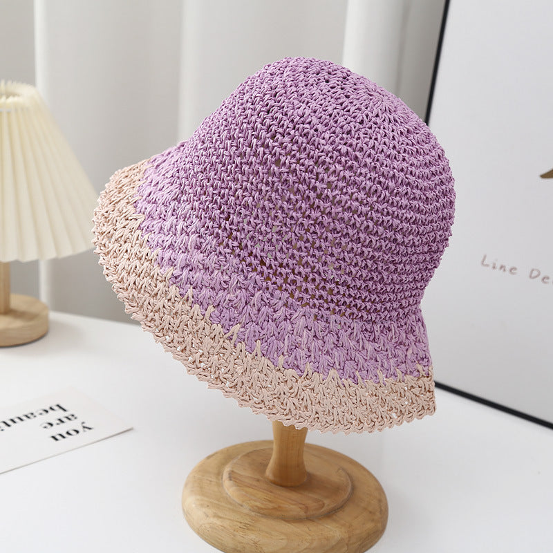 Color Block Straw Hat - DippedShop Wholesale - #2115