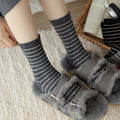 Winter Color Contrast Striped Warm Scrunch Socks 6W8FSO677
