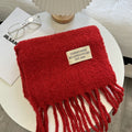 Warm Solid Color Tassel Wool Scarf 6W6NSW259