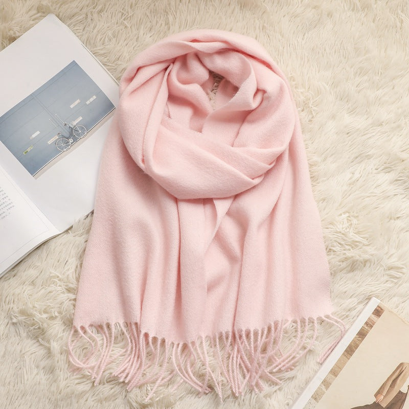 Solid Color Fringe Scarf - DippedShop Wholesale - #8739