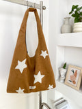 Casual Star Embroidery Large Capacity Shoulder Bag 6W10BBG2362