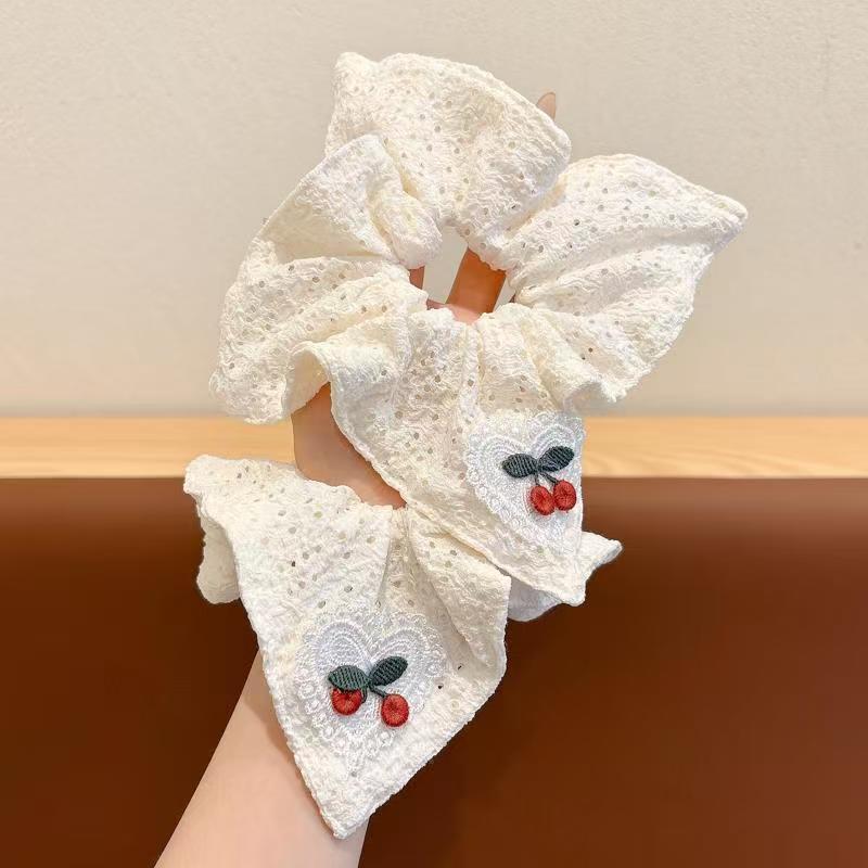 Cherry Lace Hair Scrunchie - DippedShop Wholesale - #7251