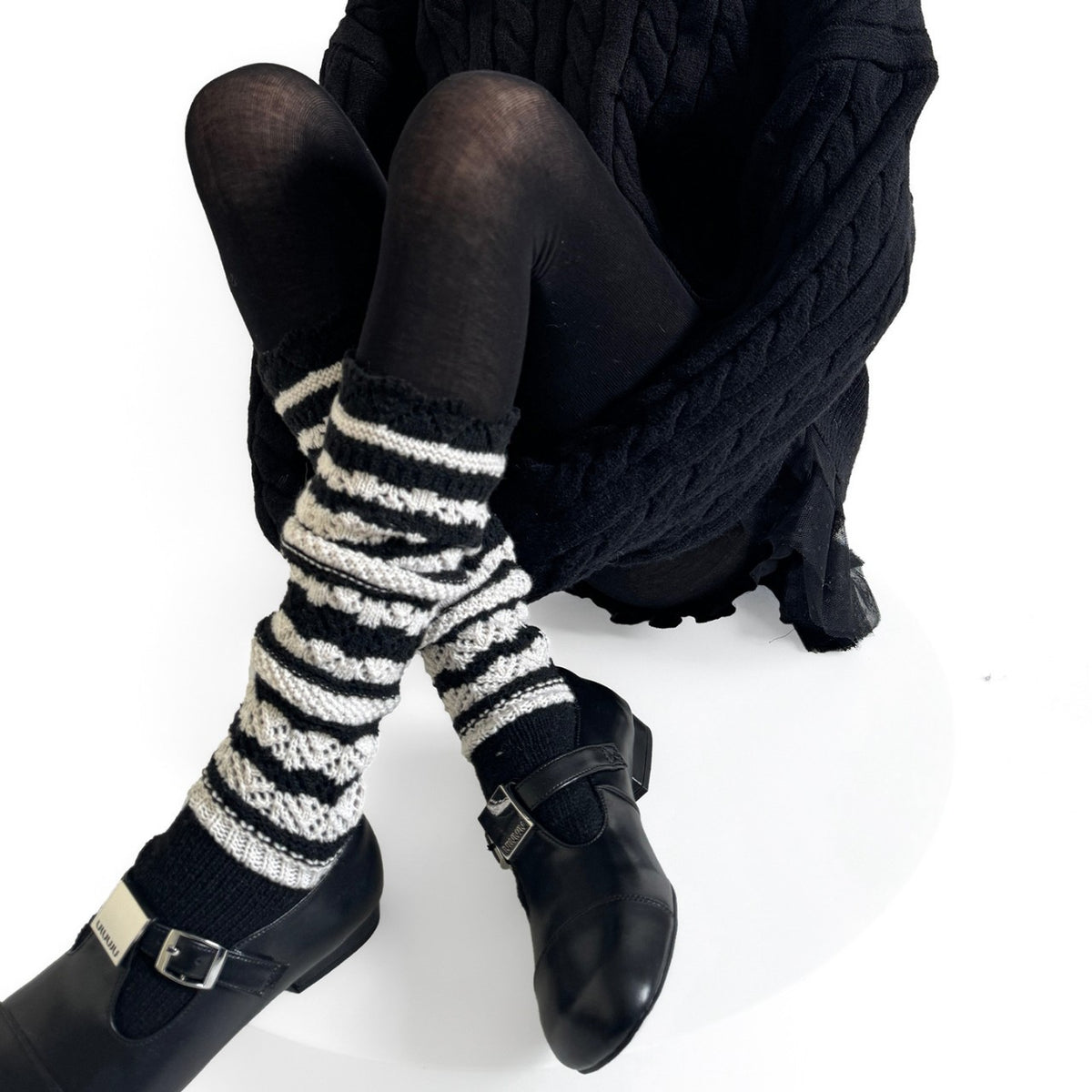 Striped Slouchy Mid-Calf Socks - DippedShop Wholesale - #6387