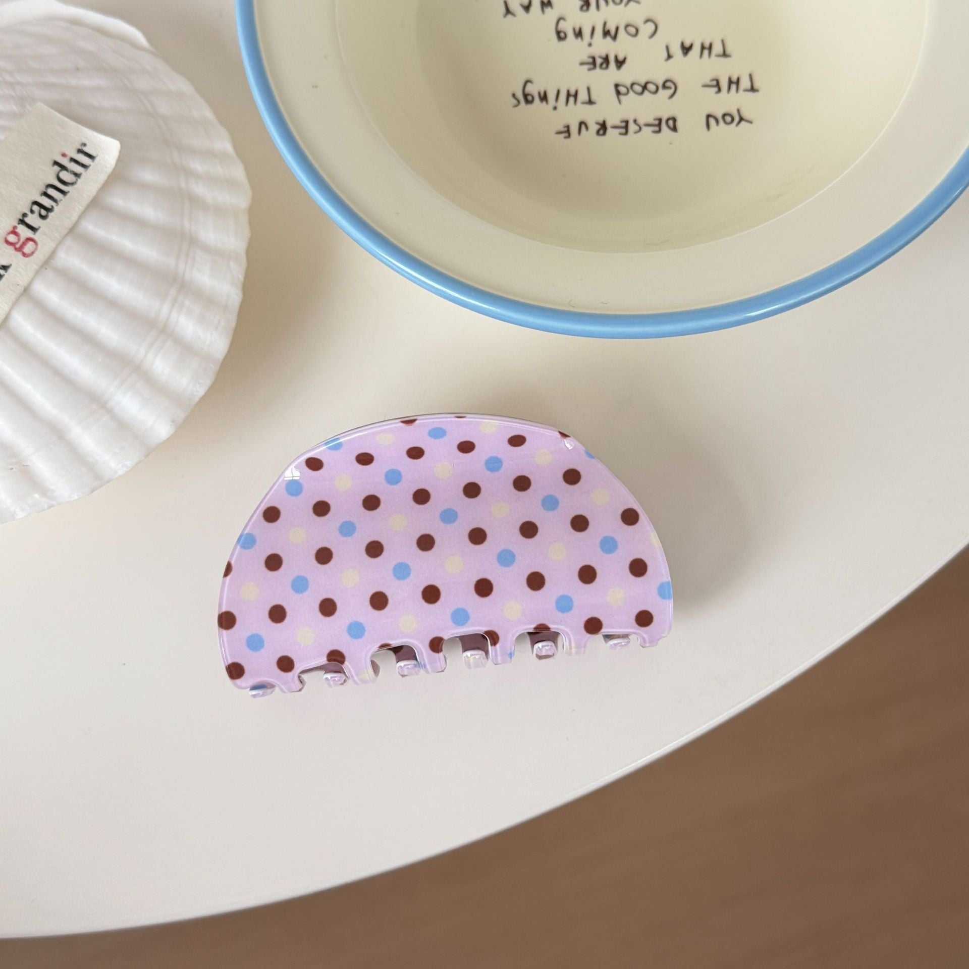 Polka Dots Hair Claw - DippedShop Wholesale - #4051