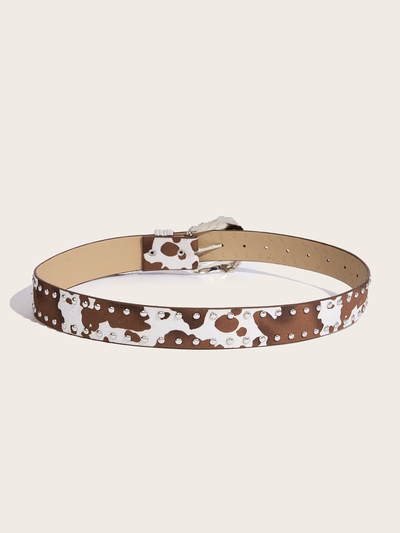 Trendy Animal Print Studded Metal Buckle Belt MK2LEEP6W6JBT49
