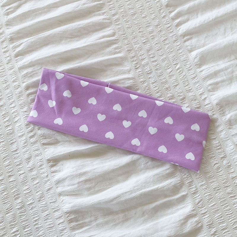 Heart Print Wide Headband - DippedShop Wholesale - #5955