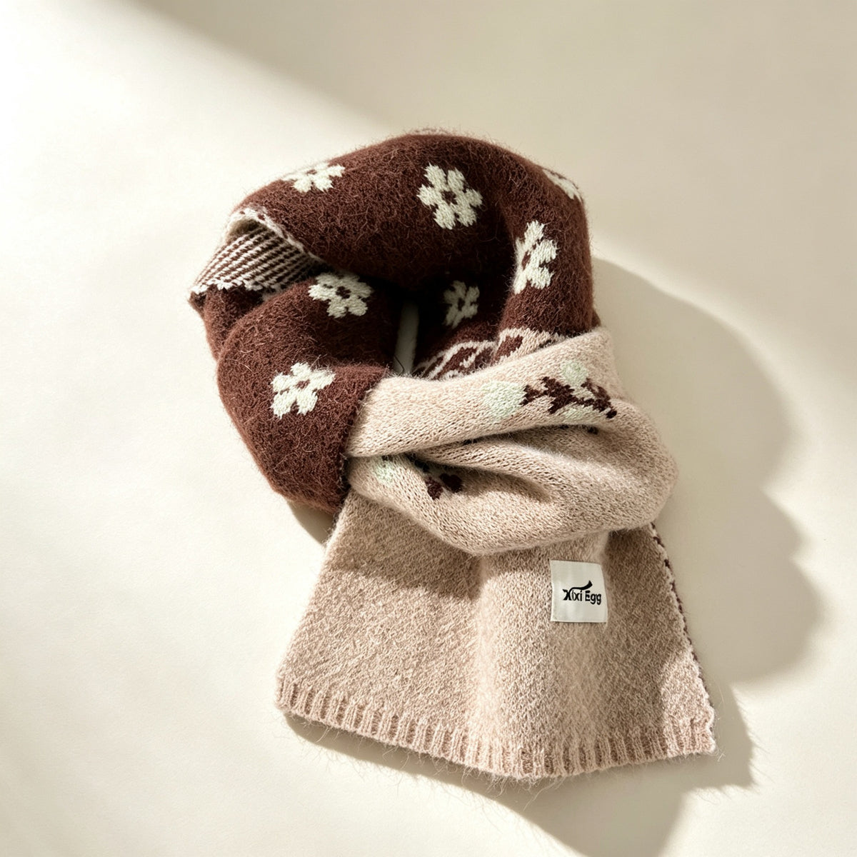Floral Print Knit Scarf - DippedShop Wholesale - #0387