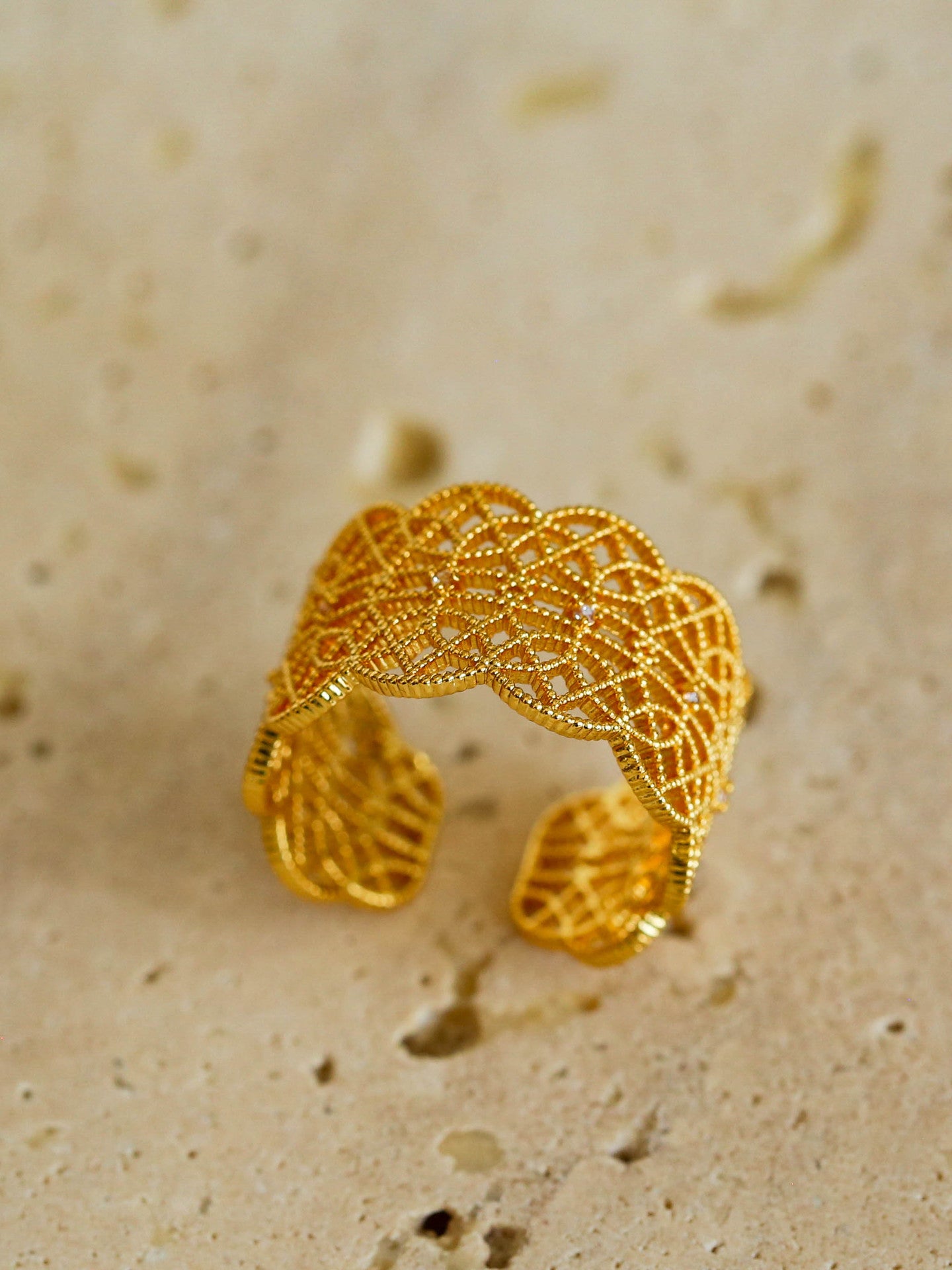 Retro Gold Plated Hollow Out O - DippedShop Wholesale - #7443