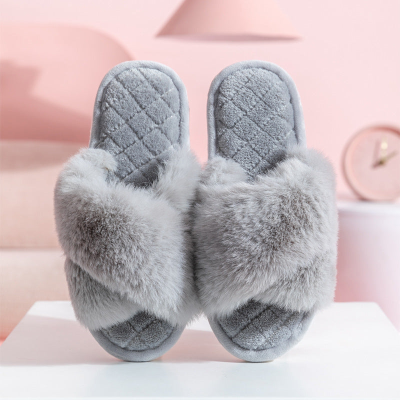 Fuzzy Plush Indoor Slippers - DippedShop Wholesale - #5555