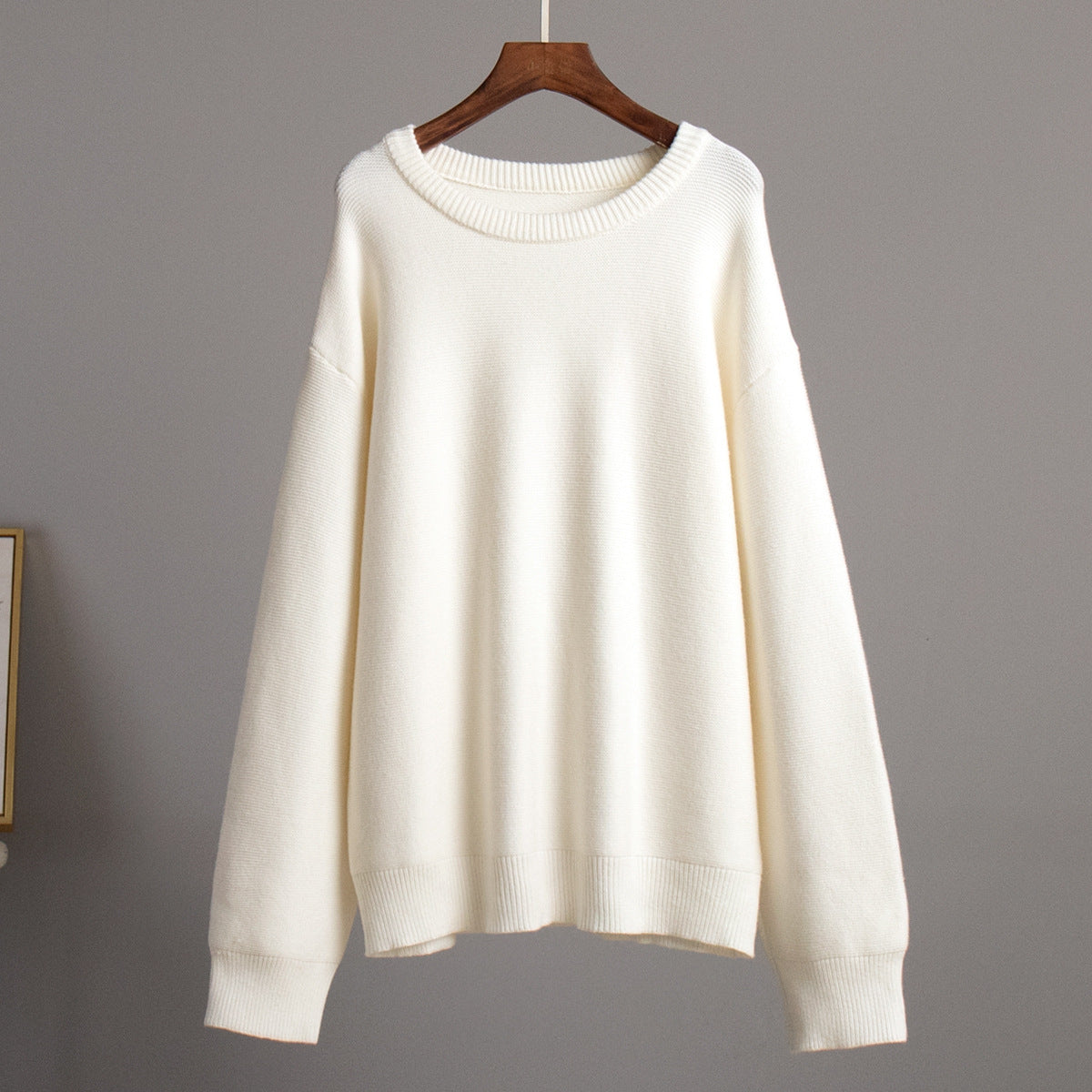 Round Neck Loose Sweater - DippedShop Wholesale - #5555