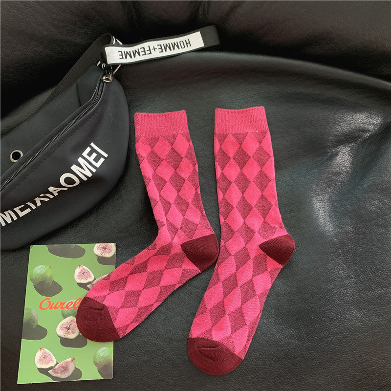 Stylish Color Block Striped Knit Socks 6W8FSO1000