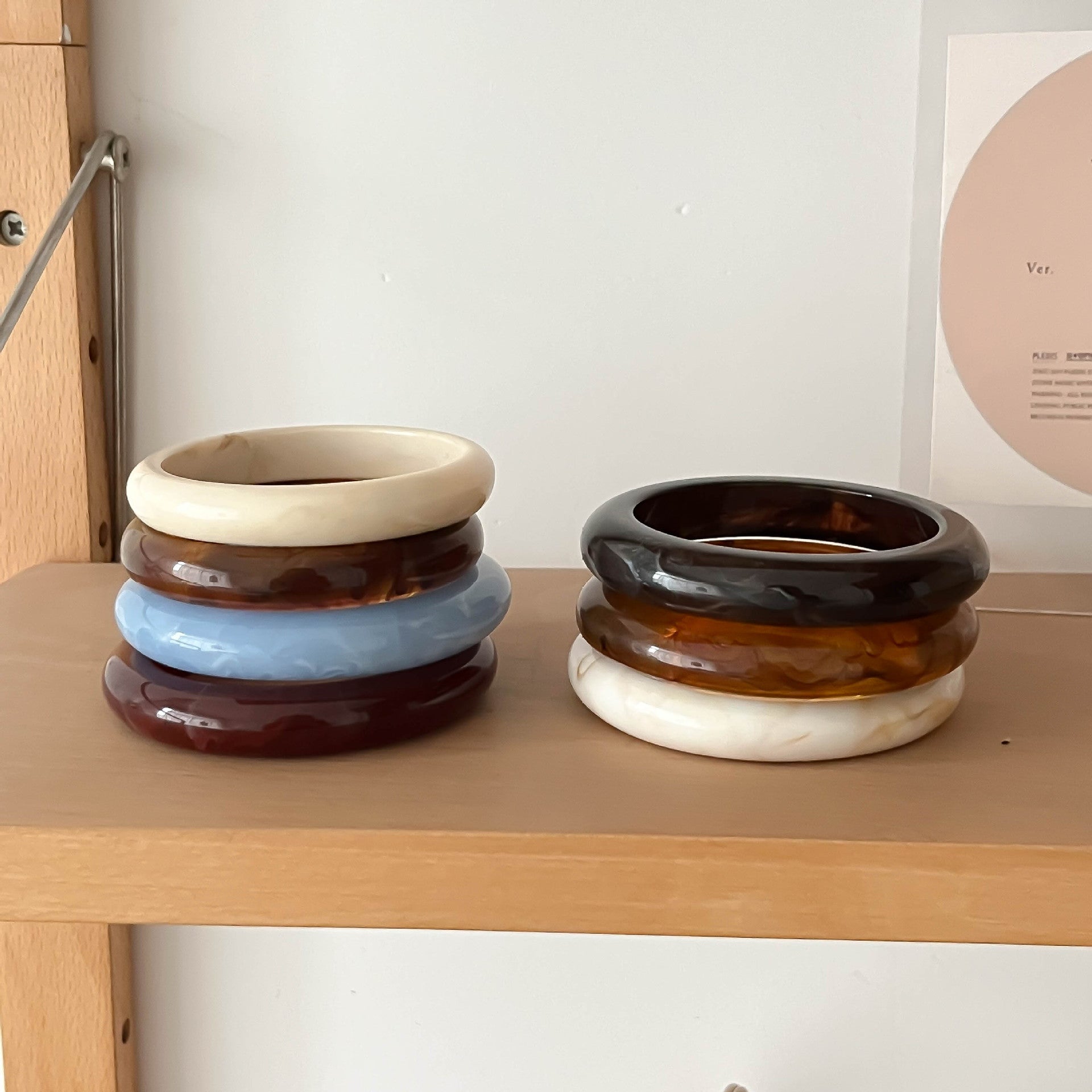 Trendy Geometric Resin Stackab - DippedShop Wholesale - #6931