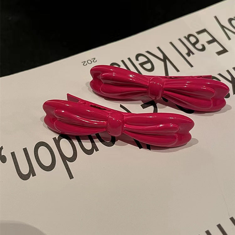 Simple Bowknot Solid Color No Crease Hair Clip 8AS6HCP513L