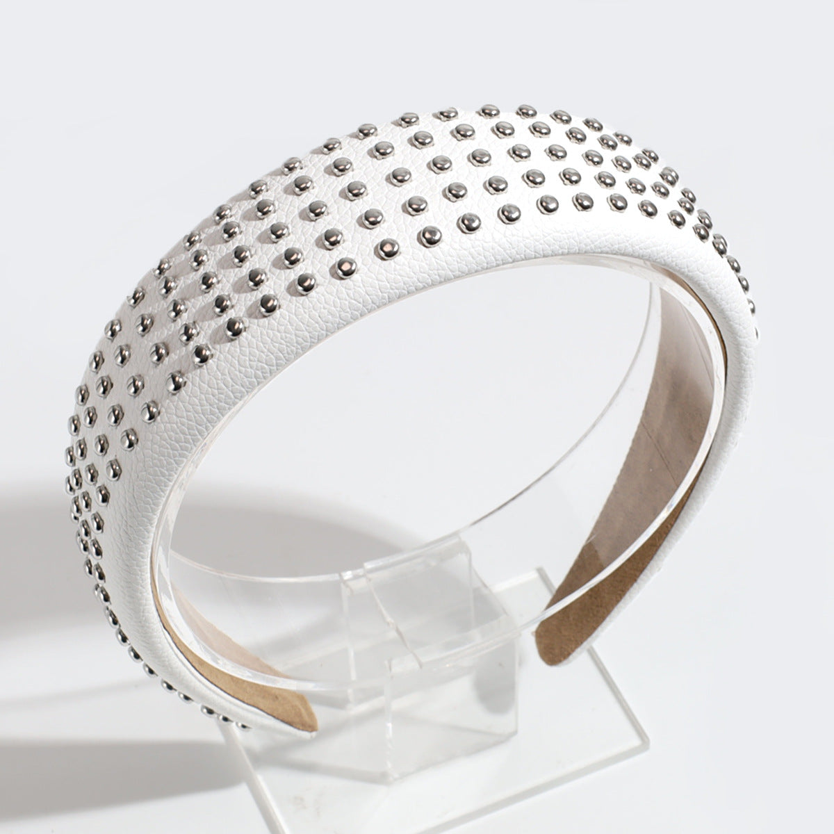 Minimalist Solid Color Rivet PU Leather Headband MK2PIM6W6HBD76