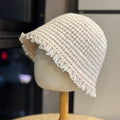 Fringe Trim Knit Bucket Hat - DippedShop Wholesale - #3427
