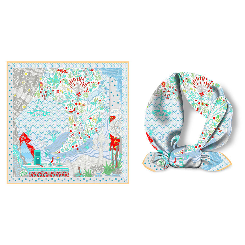 Abstract Silk Square Scarf - DippedShop Wholesale - #3459