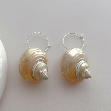 Simple Natural Conch Drop Earrings DPJE1842