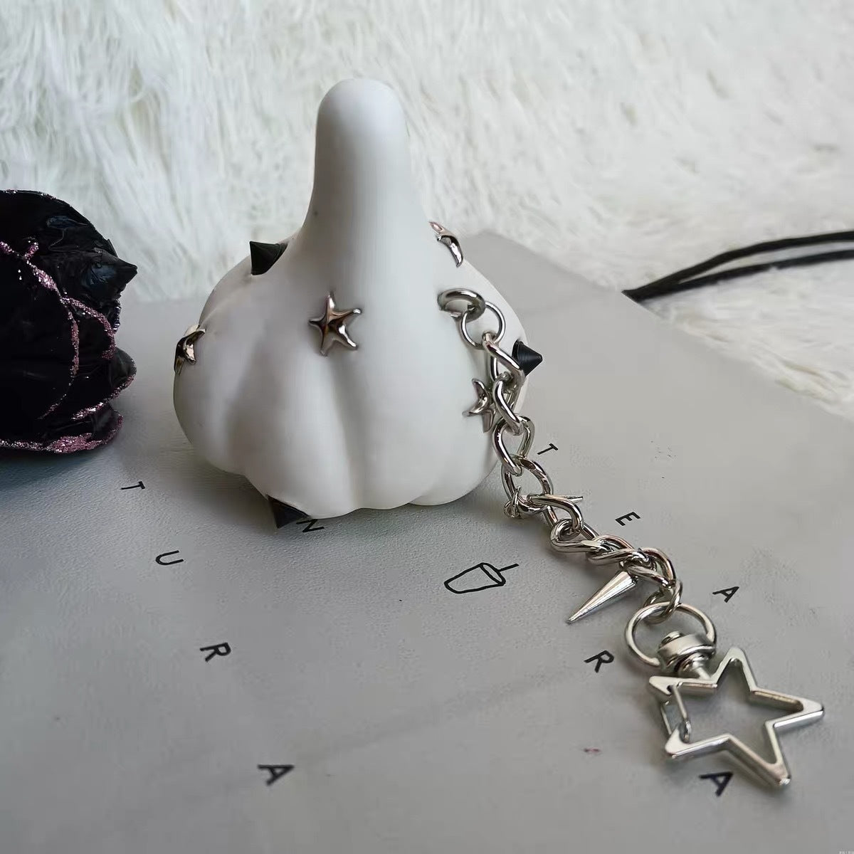 Punk Studded Spiked Faux Fruit Vegetable Bag Charm 6W10BBC706
