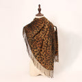Vintage Leopard Print Fringe Scarf - DippedShop Wholesale - #2979