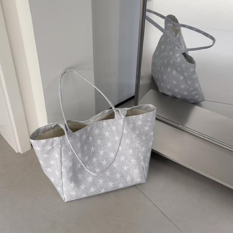Stylish Star Print Large Capacity Shoulder Bag MK2BLW6W10BBG577