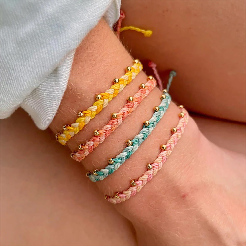 Braided Rope Bead Bracelet - DippedShop Wholesale - #9315