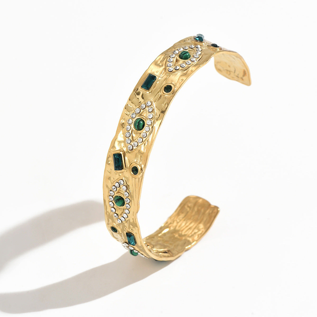 Trendy Gold Plated C-Shaped Open Bracelet 6W6JBR589
