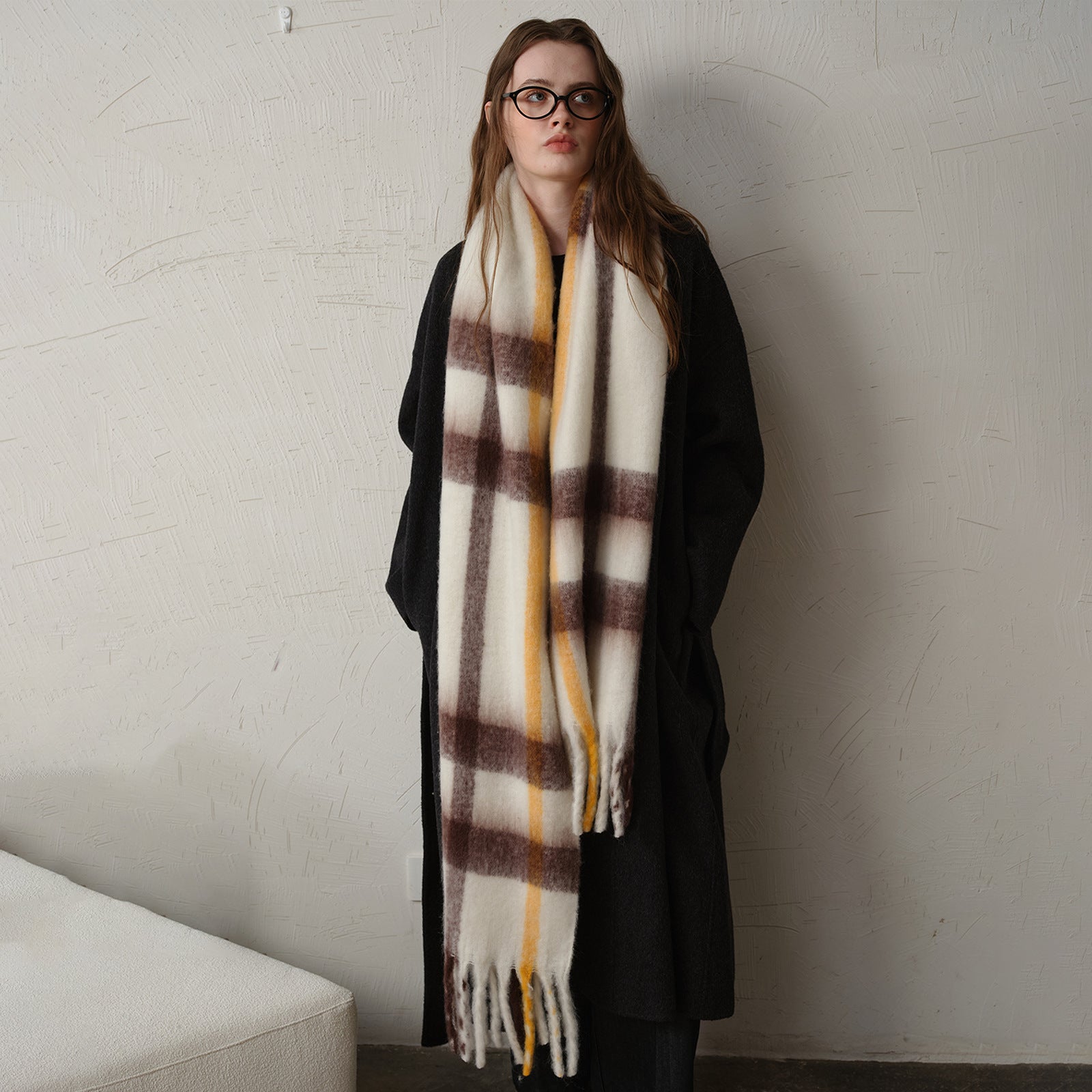 Vintage Soft Thick Imitation Cashmere Scarf 6W6NSW296