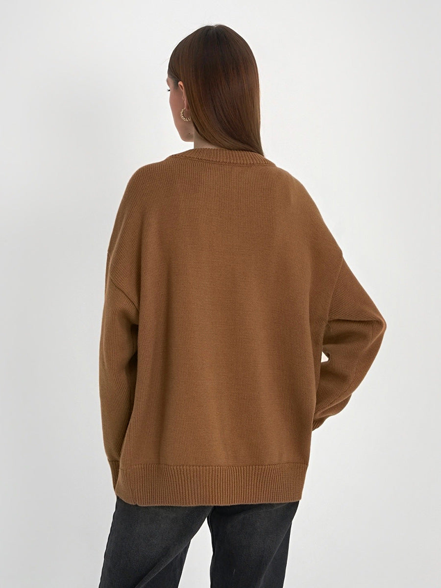 Solid Loose Sweater - DippedShop Wholesale - #6371