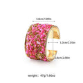 Boho Style Colorful Stone Open Cuff Bracelet 6W6JBR581