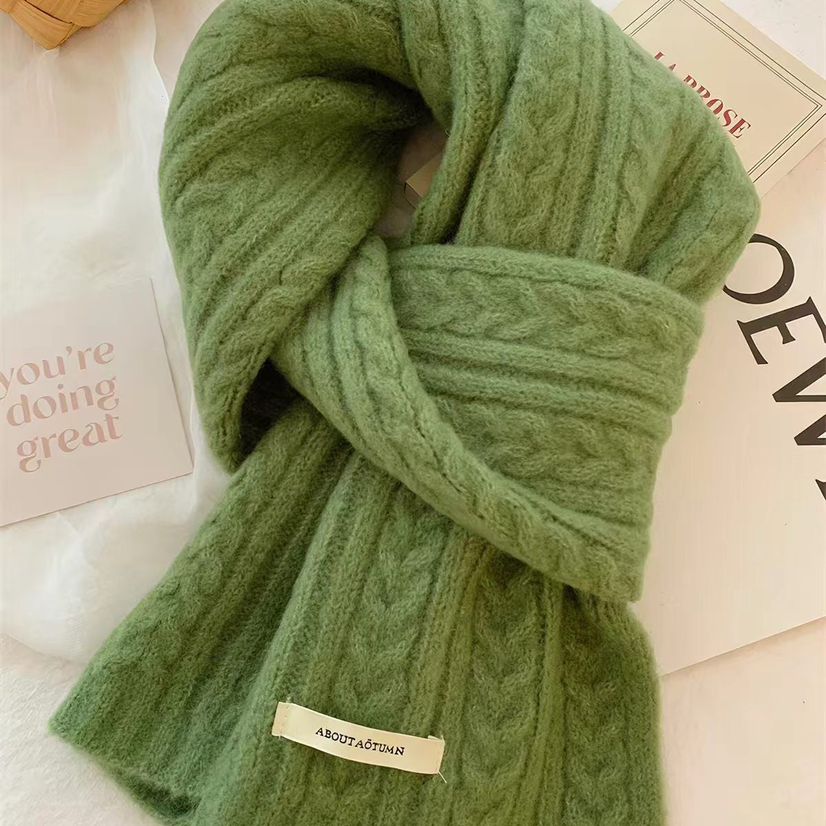 Mini Cable Knit Scarf - DippedShop Wholesale - #5347