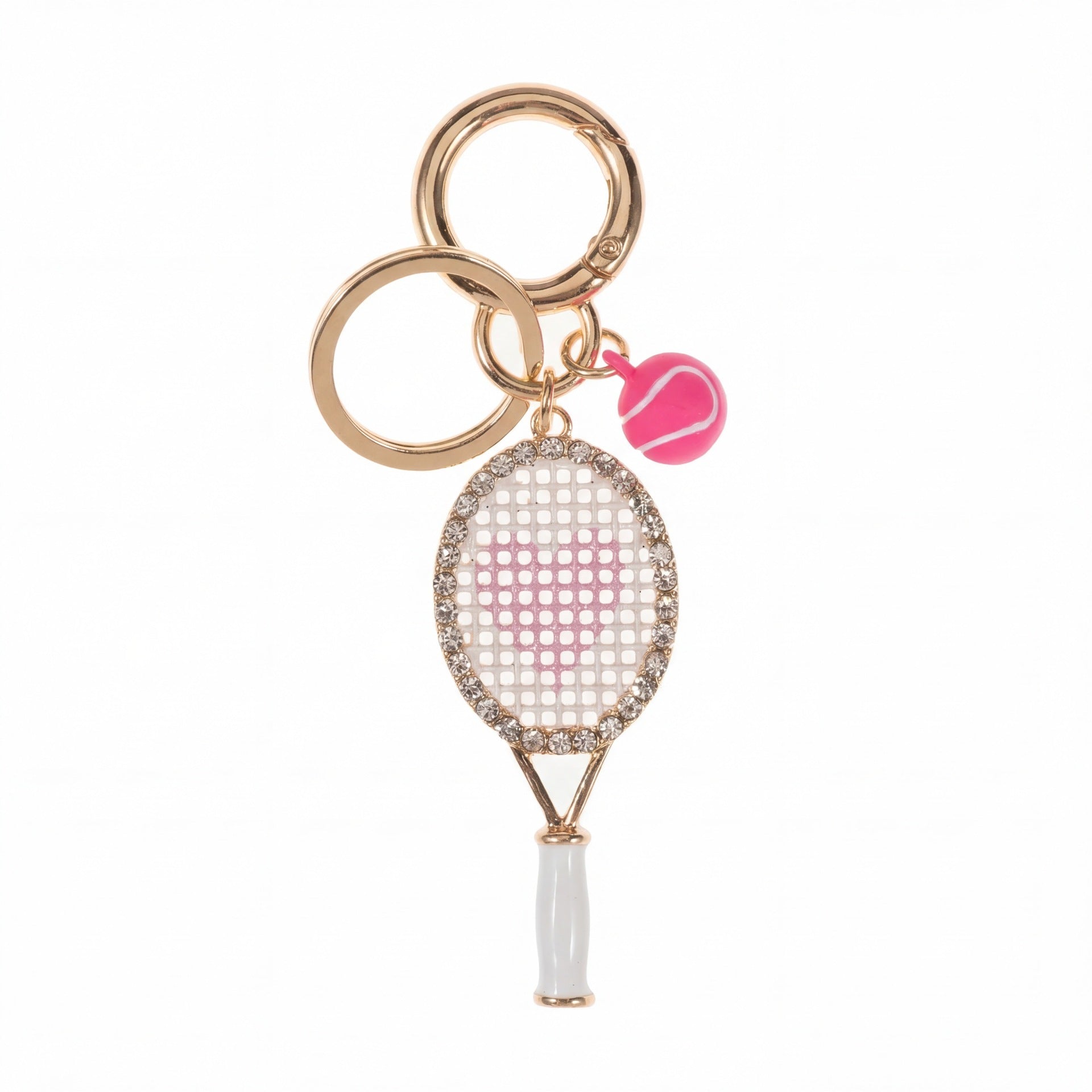 Trendy Heart Tennis Racket Pendant Bag Charm 6W10BBC338