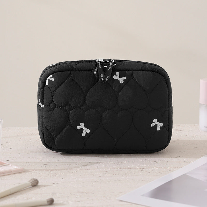 Minimalist Solid Color Quilt Shell Cosmetic Bag 6S5CO118