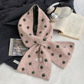 Polka Dot Color Block Cross Warm Knit Scarf 6W6NSC88