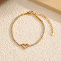 Minimalist Rhinestone Gold Plated Chain Bracelet 6W6JBR514