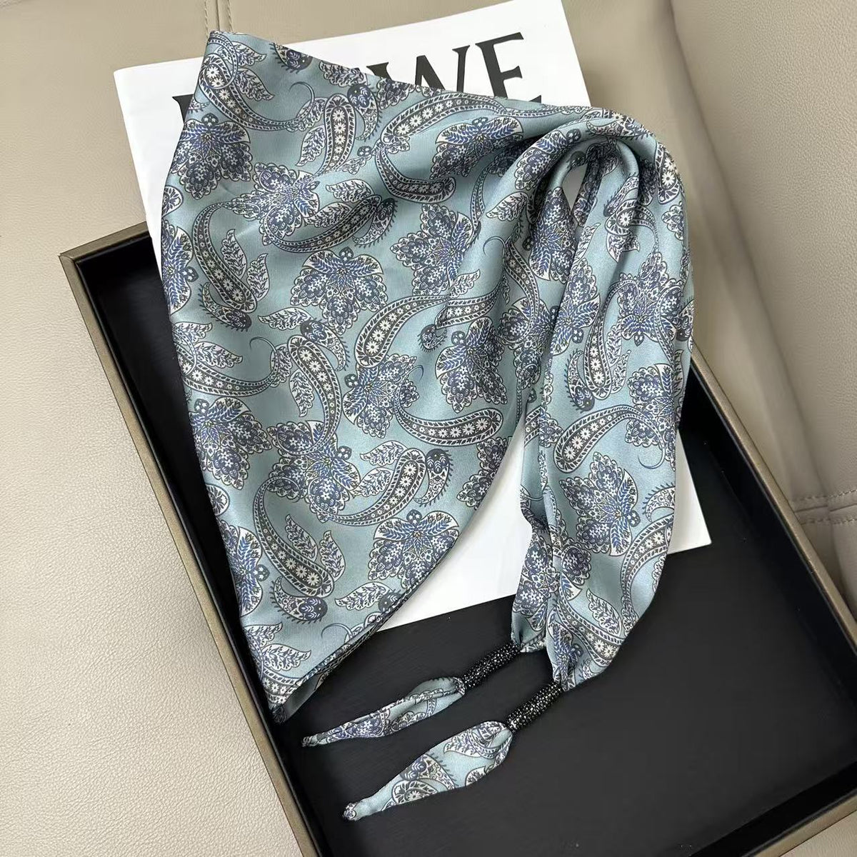 Cashew Print Silk Scarf - DippedShop Wholesale - #5891