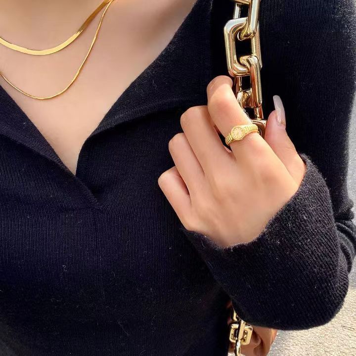 Retro Gold Plated Watch Open R - DippedShop Wholesale - #0371