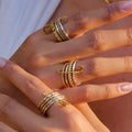 Multi-Layer Rhinestone Stackable Ring - DippedShop Wholesale - #6595