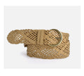 Handmade Hollow Braided Woven Wide Leather Belt 6W6JBT170