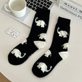 Cute Elephant Color Block Cotton Scrunch Socks 6W8FSO740