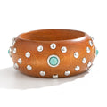 Punk Style Studded Wooden Wide - DippedShop Wholesale - #3955