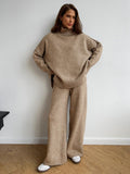 Loose High Collar Knit Set - DippedShop Wholesale - #8947