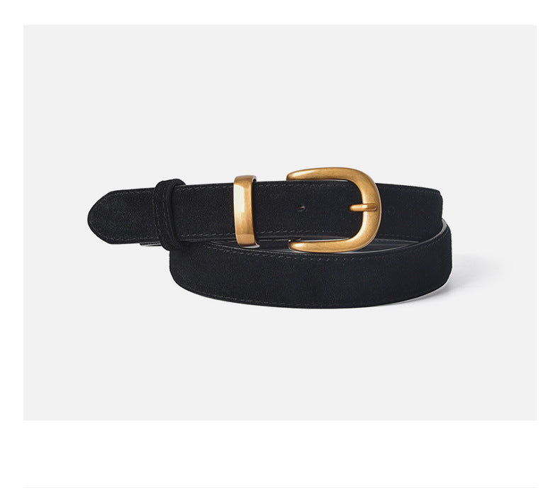 Casual Dress Belt Adjustable Suede Leather Belt 6W6JBT171