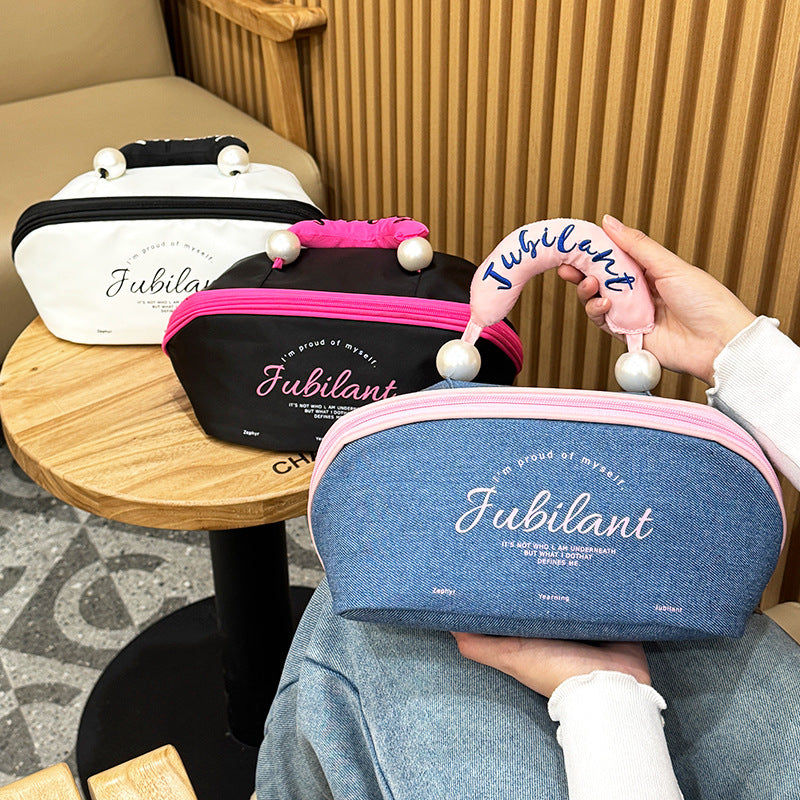 Cute Color Block Large Capacity Makeup Bag DP25C564