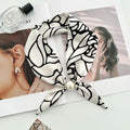 Vintage Floral Print Pearl Solf Silk Scarf MK2BLW6W6NSI64